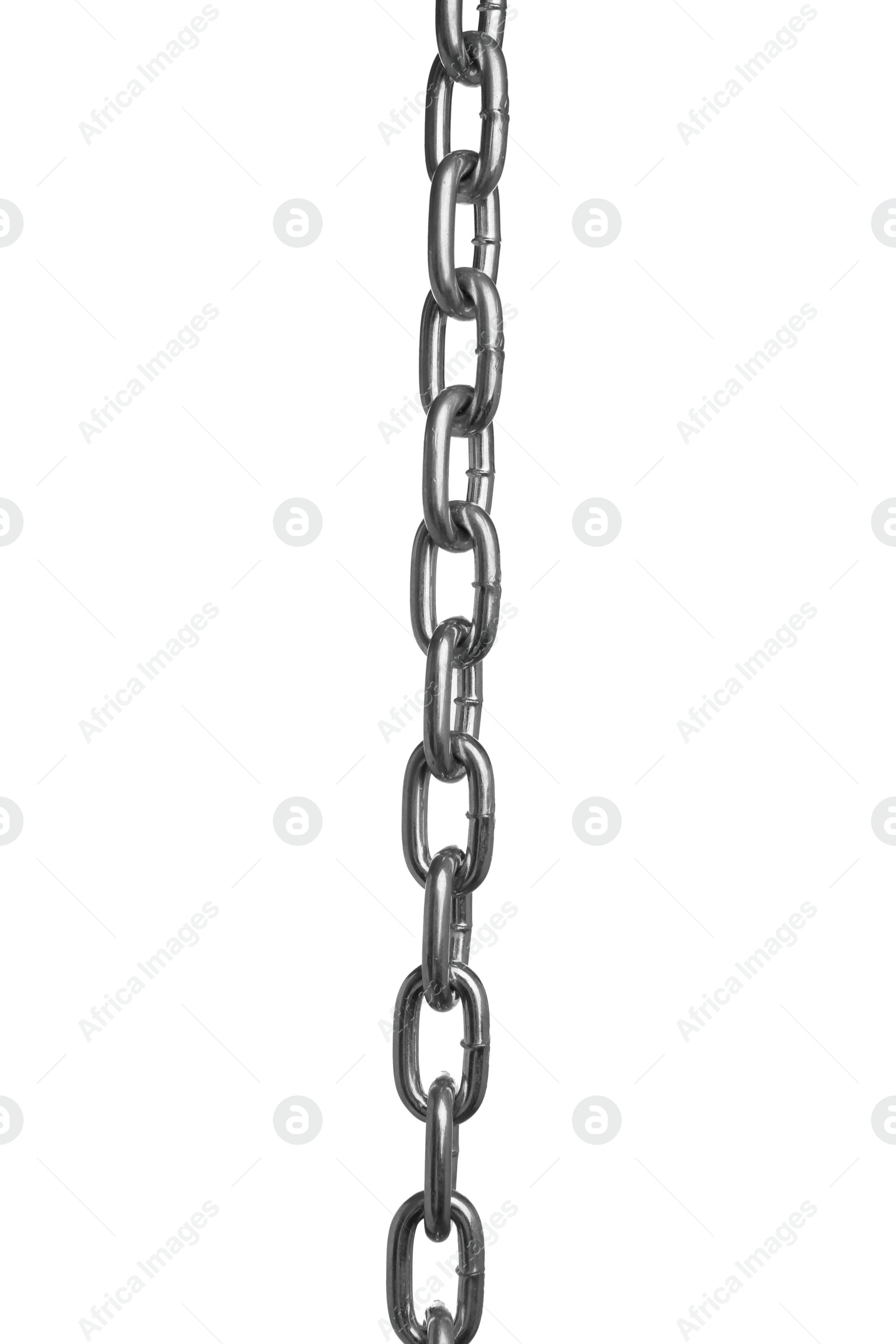 Photo of One common metal chain isolated on white