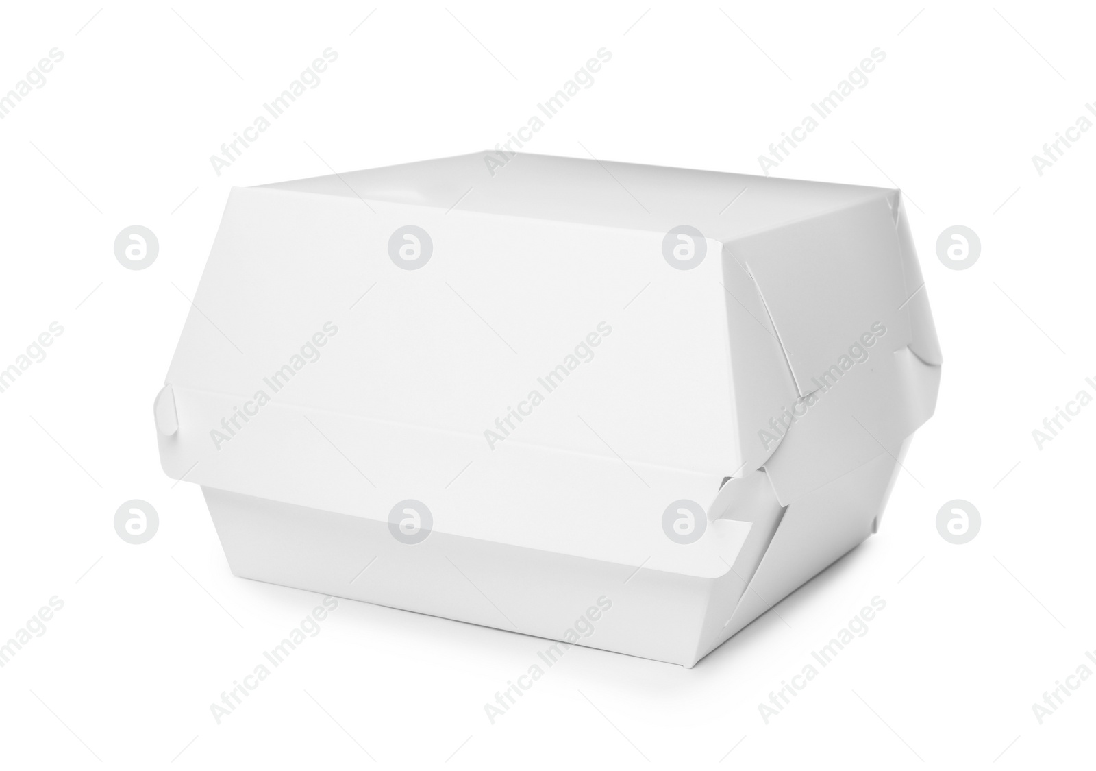 Photo of Paper box on white background. Container for food