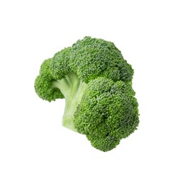 Photo of Fresh raw green broccoli isolated on white