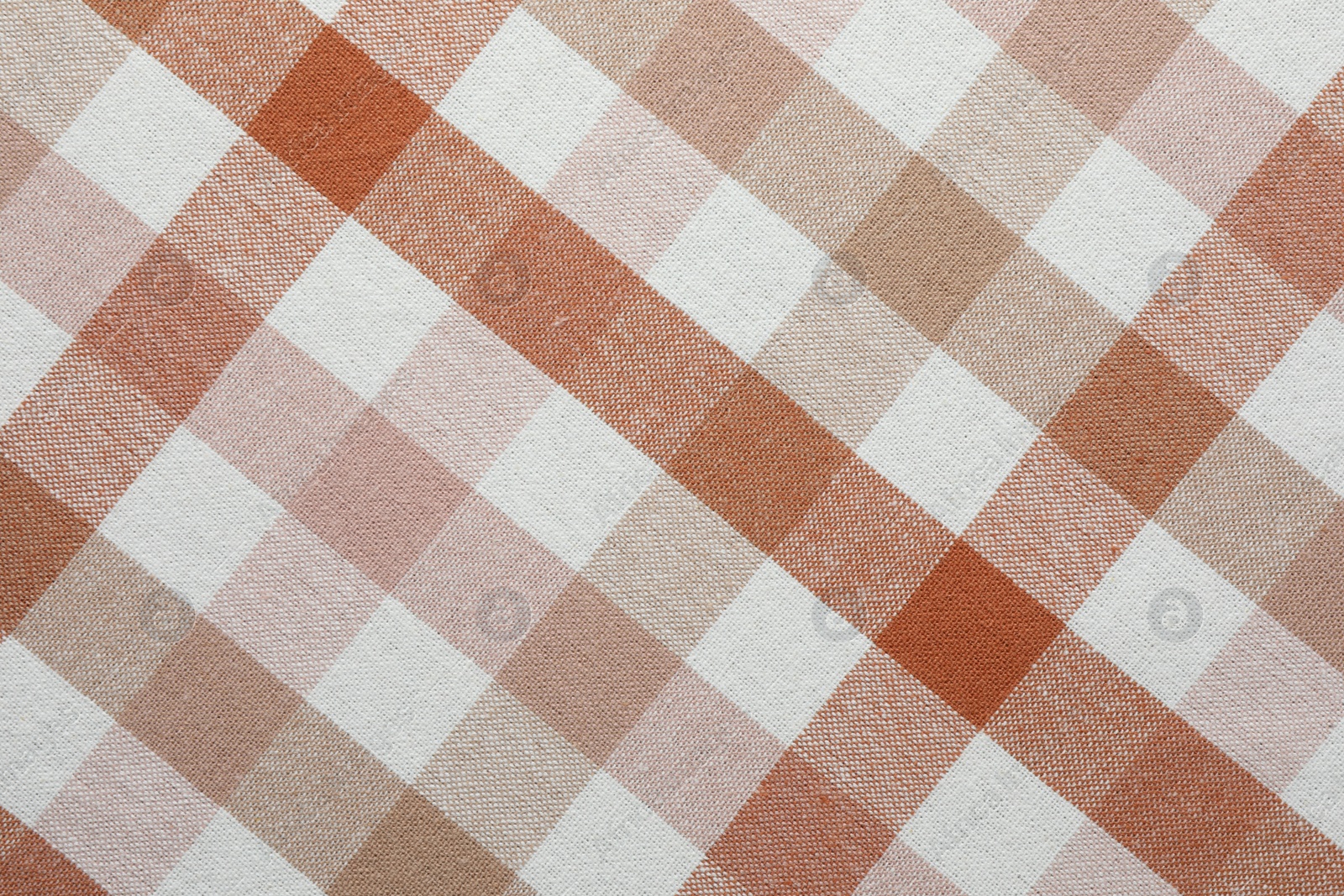 Photo of Texture of checkered fabric as background, top view