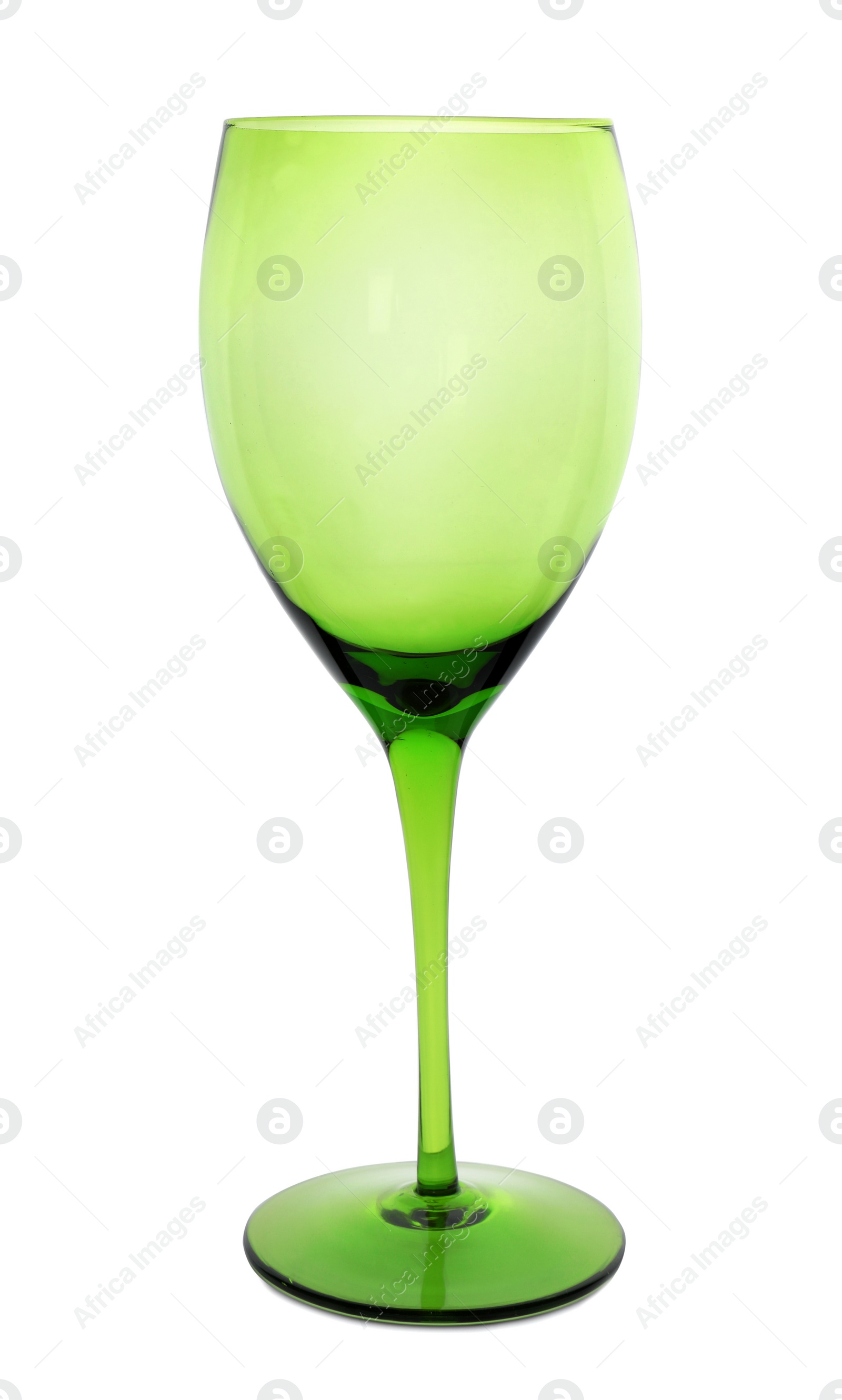 Photo of Color clear empty wine glass isolated on white