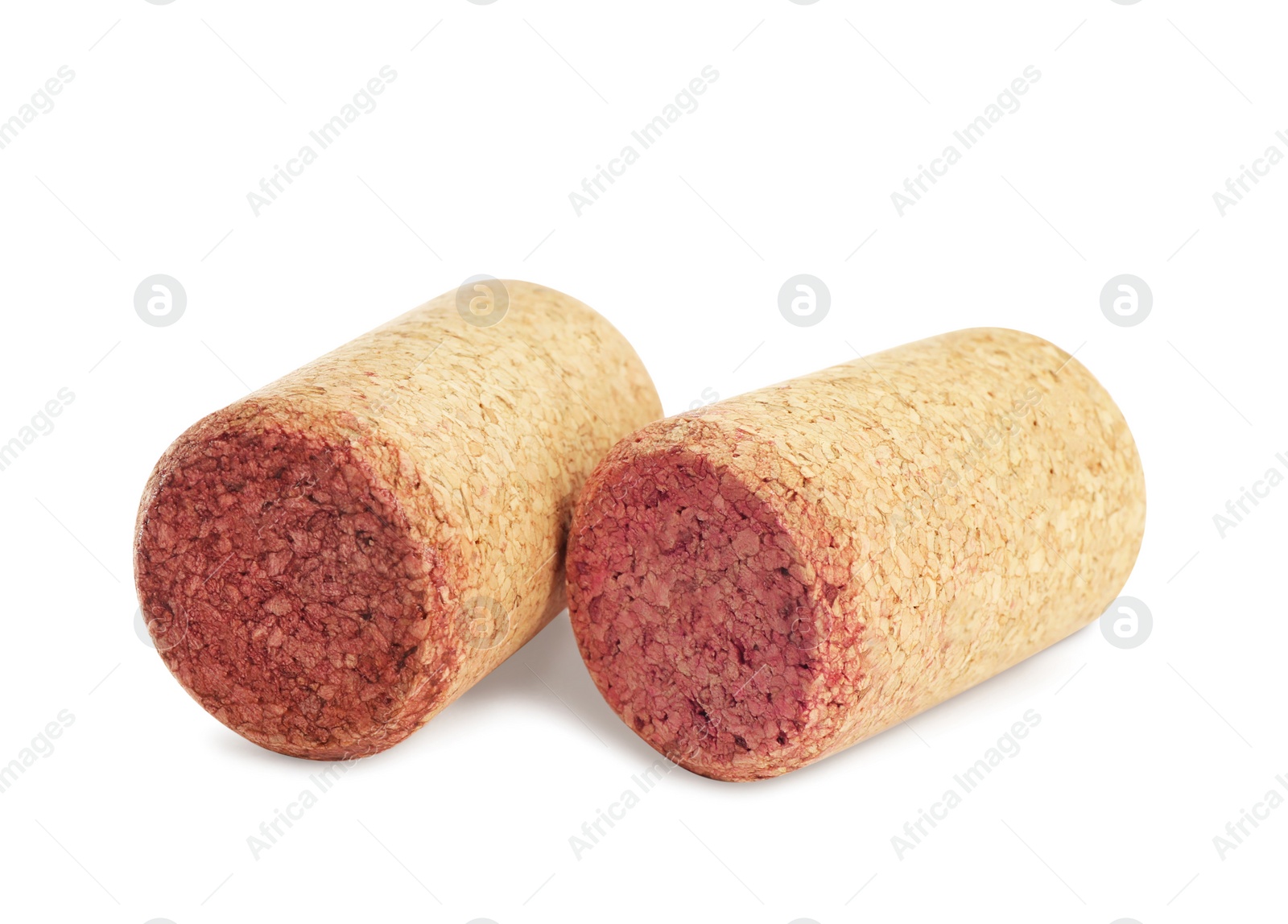 Photo of Two wine bottle corks isolated on white