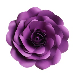 Photo of Beautiful purple flower made of paper isolated on white