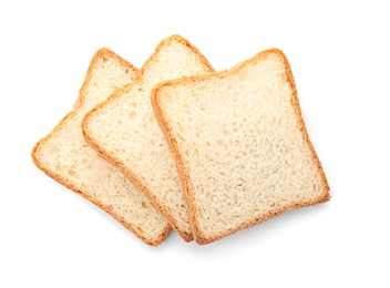 Sliced toast bread on white background