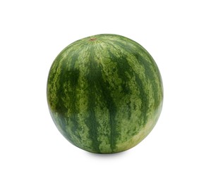 Photo of One whole ripe watermelon isolated on white