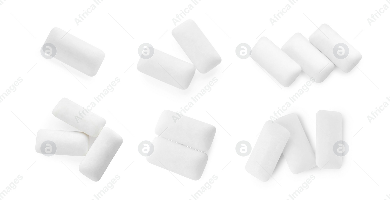 Image of Pellet chewing gums isolated on white, set