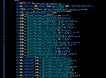 Source code written in programming language on black background
