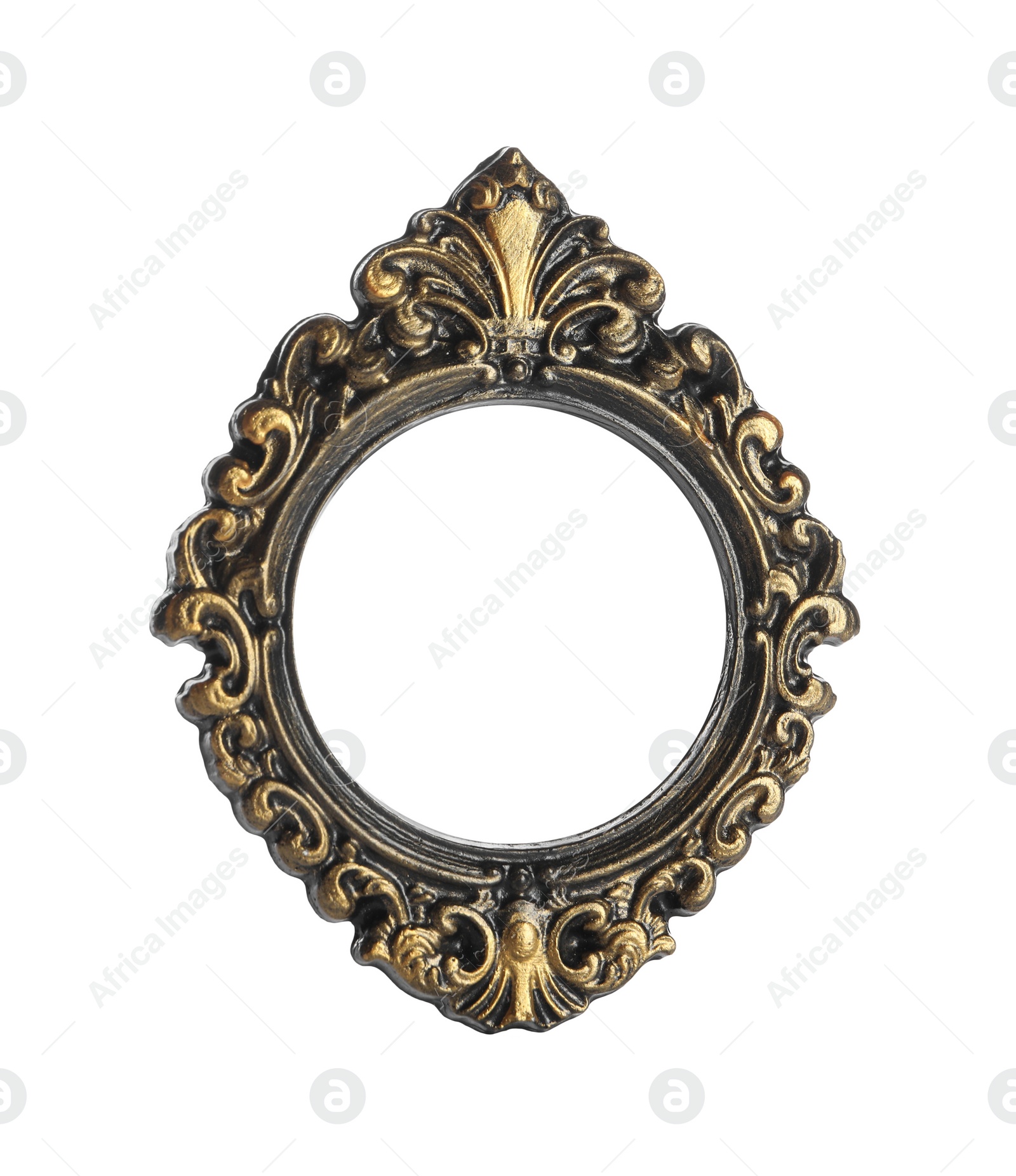 Photo of Beautiful vintage round frame isolated on white