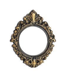 Beautiful vintage round frame isolated on white