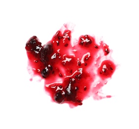 Sweet berry jam on white background