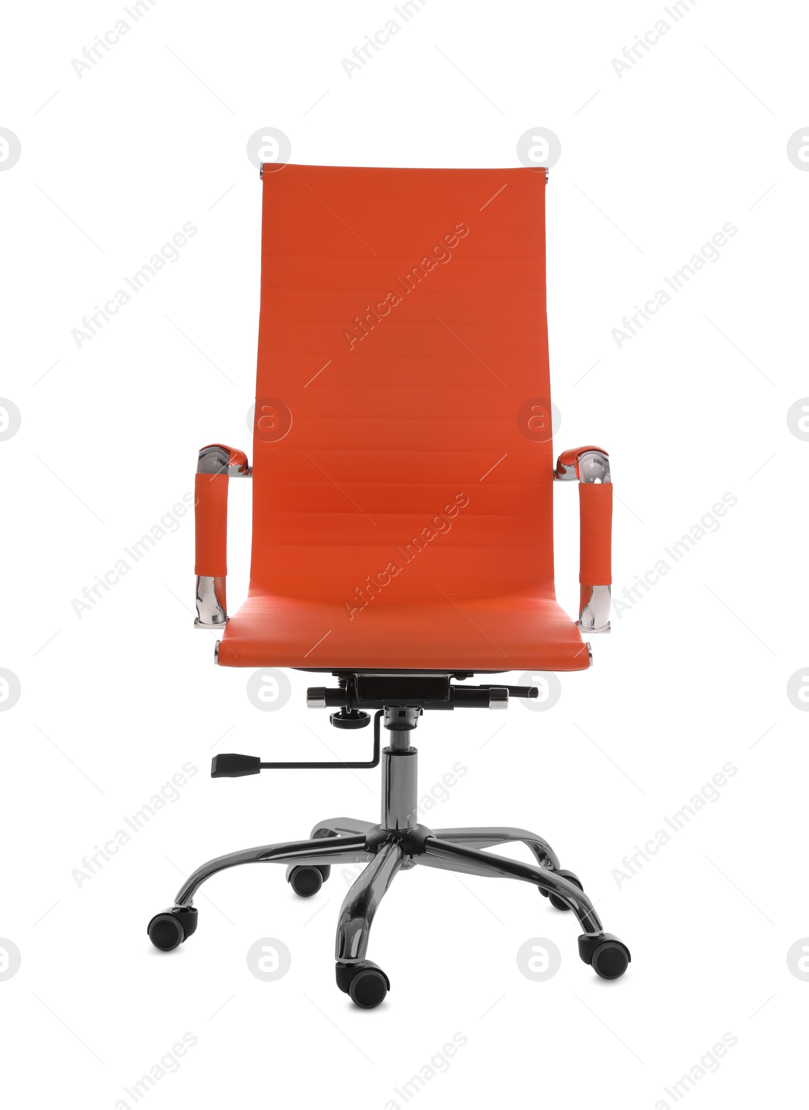 Photo of Comfortable leather office chair isolated on white