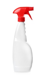 Photo of Spray bottle of cleaning product isolated on white