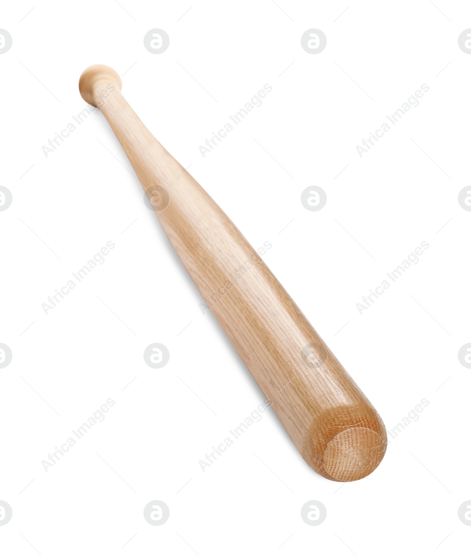 Photo of Wooden baseball bat isolated on white. Sports equipment