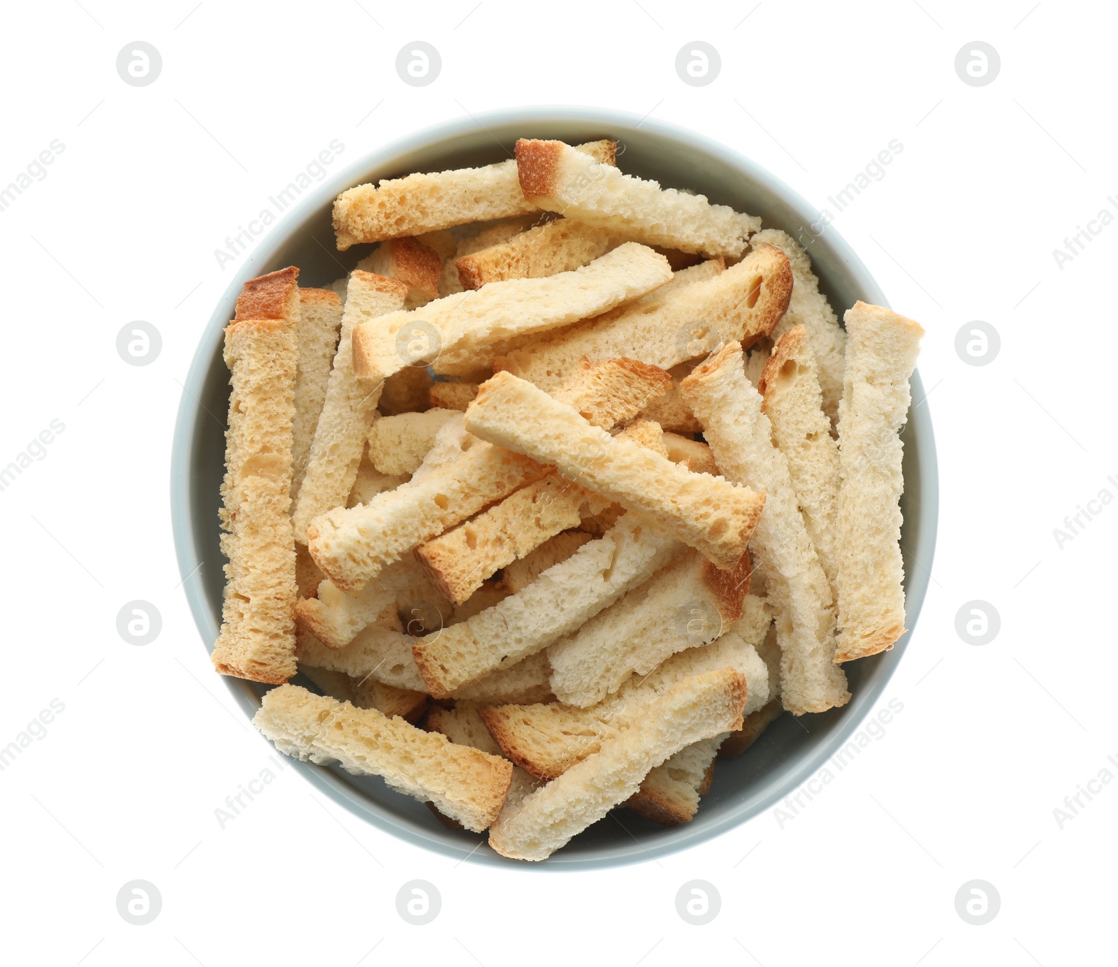 Photo of Delicious hard chucks in bowl on white background, top view