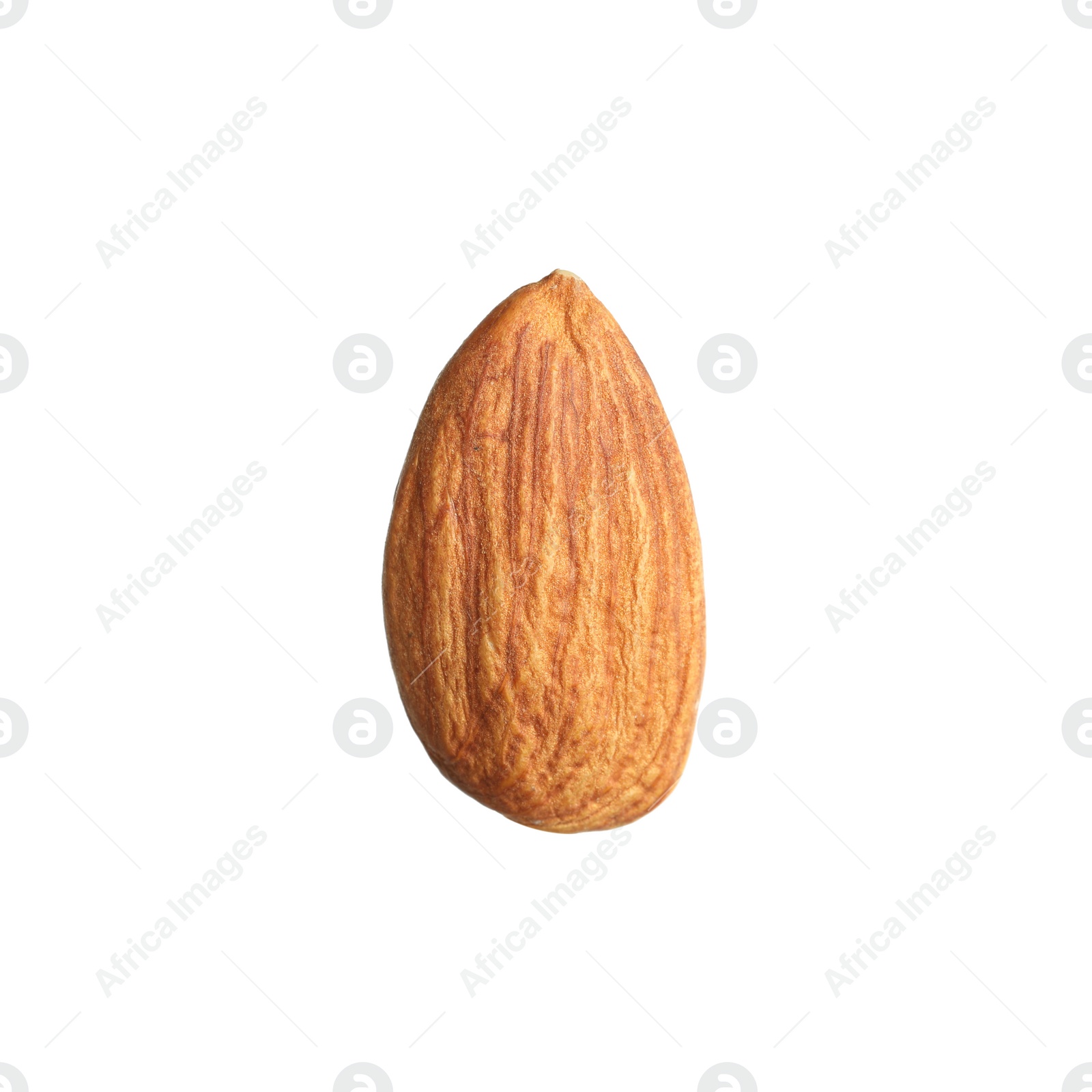 Photo of Organic almond nut isolated on white. Healthy snack