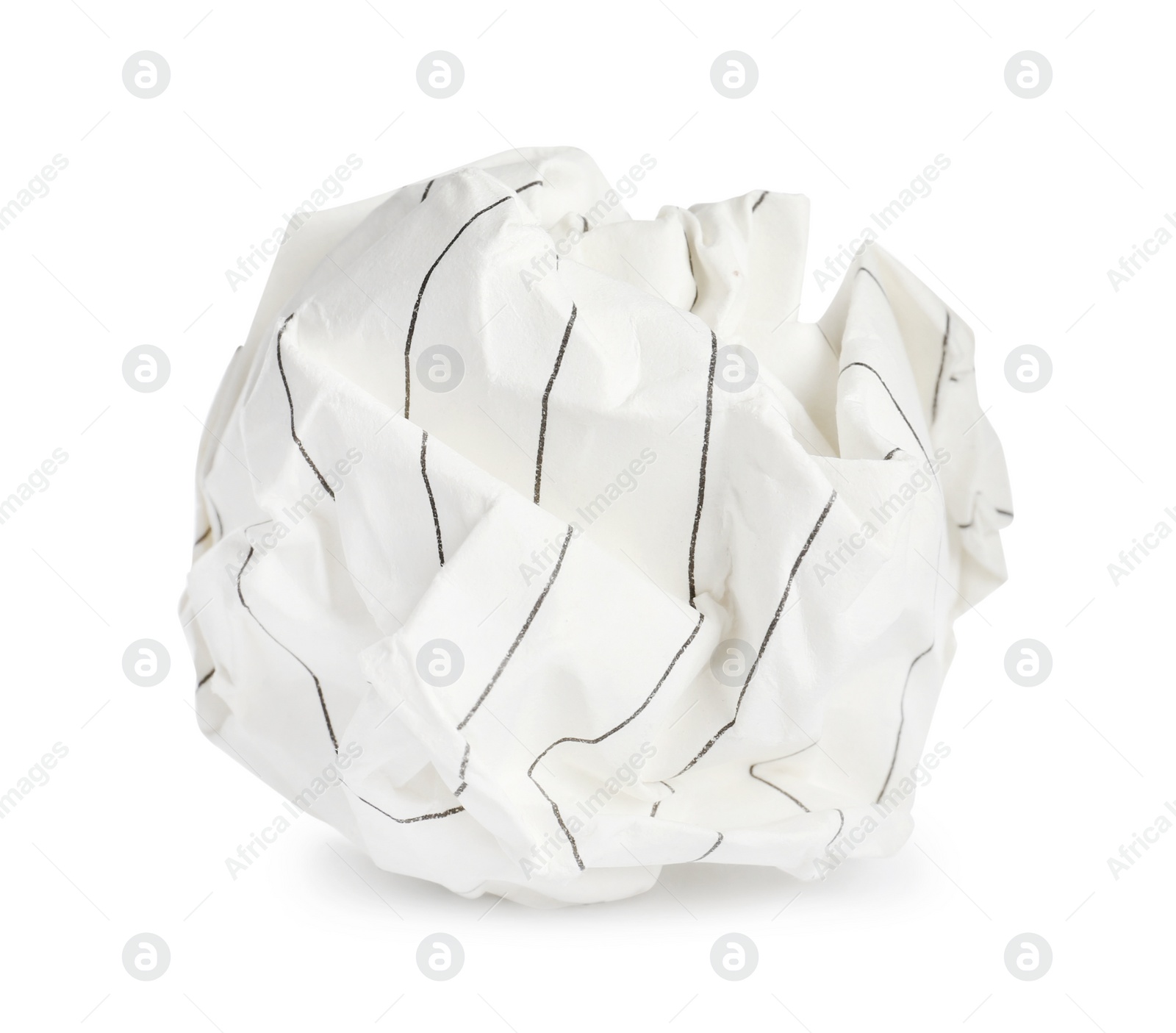 Photo of Crumpled sheet of beige paper isolated on white