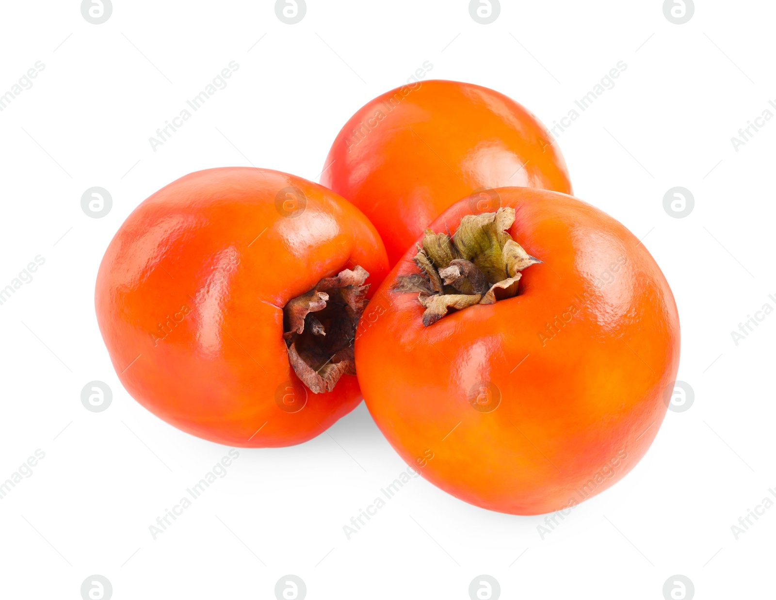 Photo of Delicious ripe juicy persimmons isolated on white