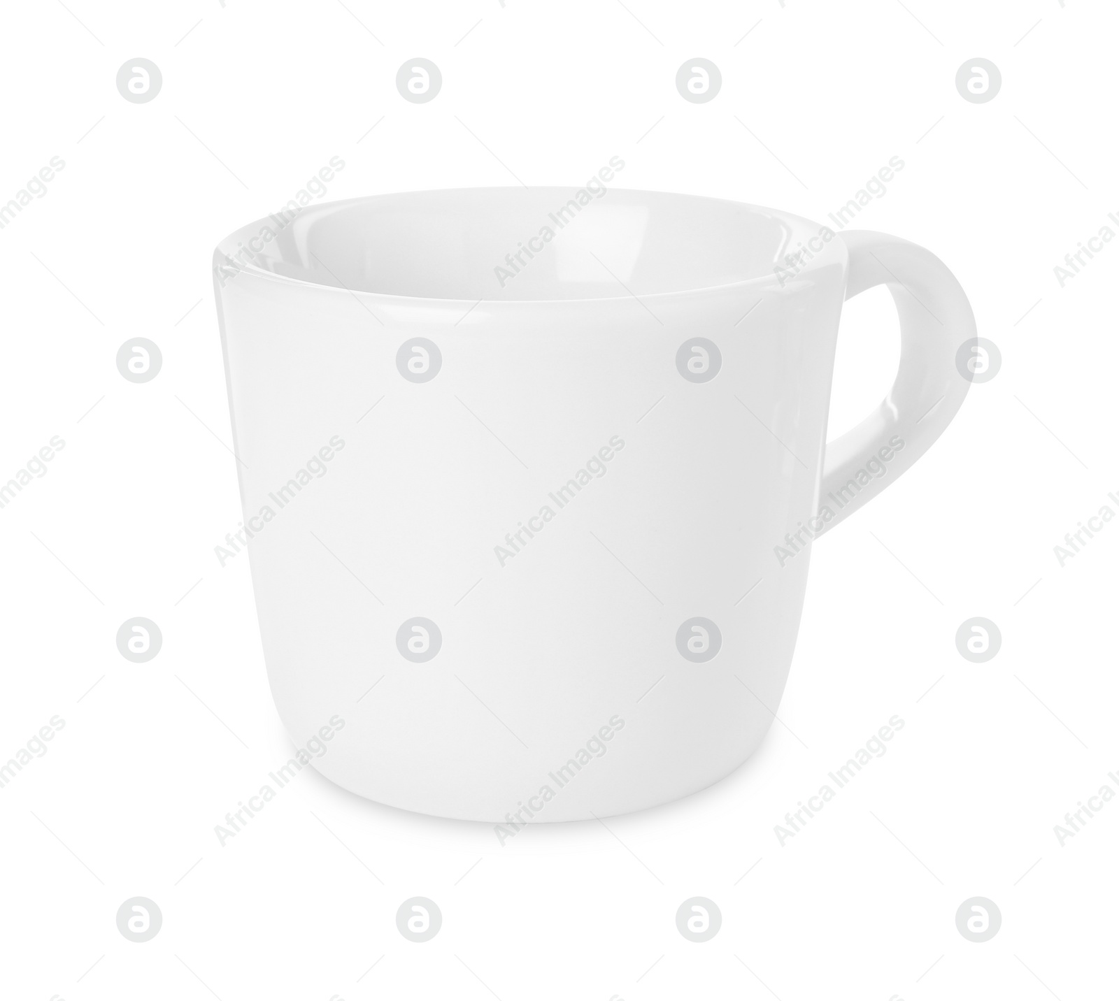 Photo of Ceramic cup isolated on white. Cooking utensil