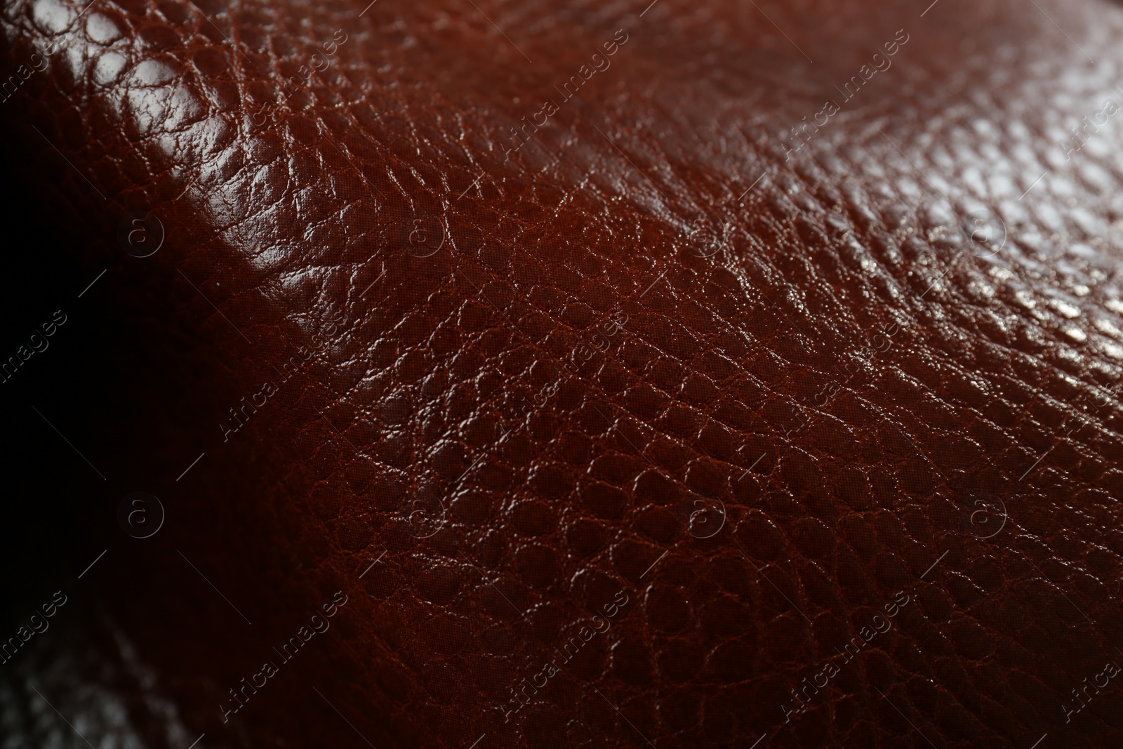 Photo of Beautiful red leather as background, closeup view