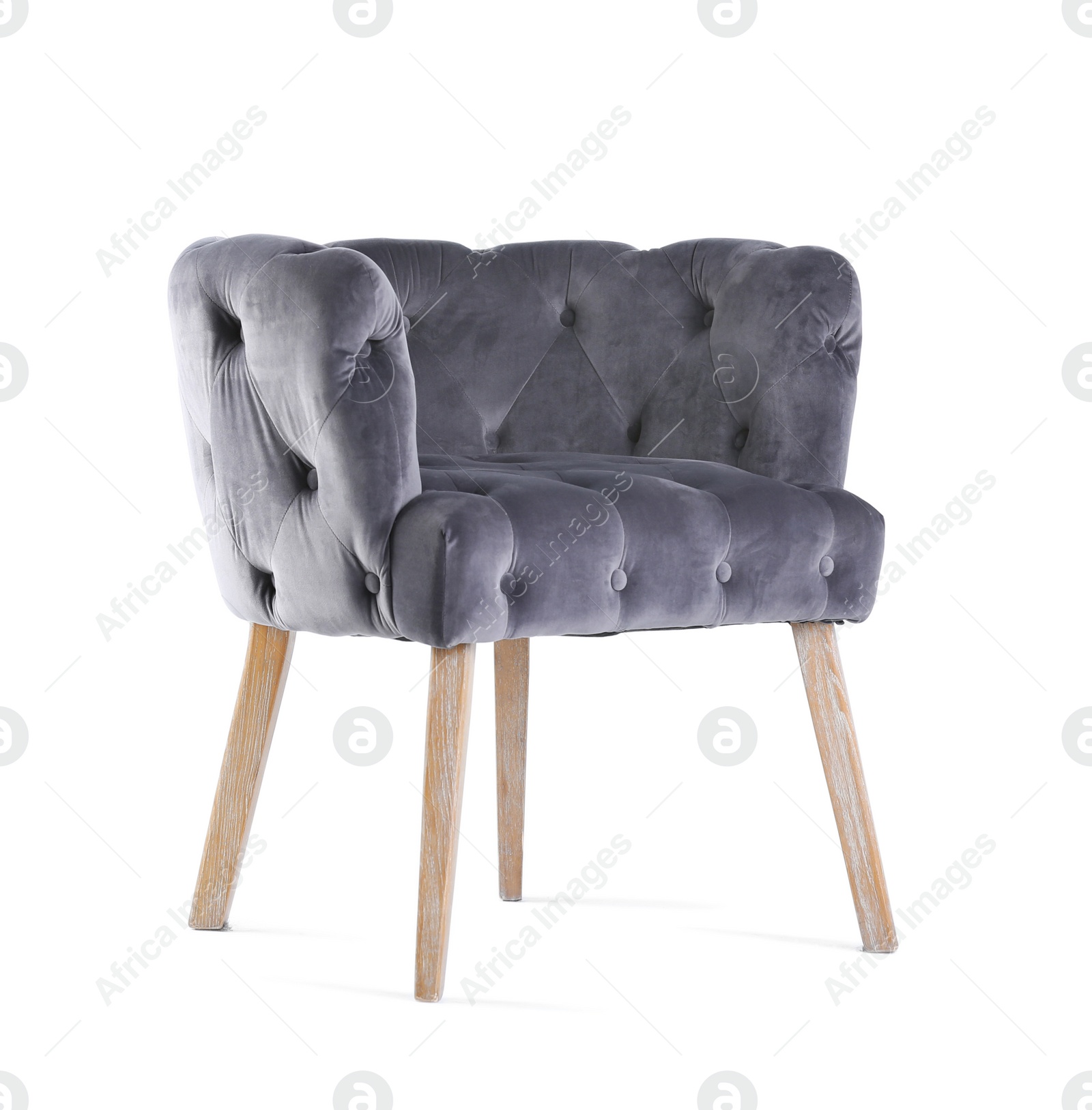 Photo of Comfortable armchair on white background. Interior element