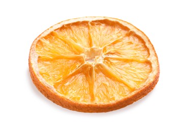 Photo of Delicious dry orange slice isolated on white