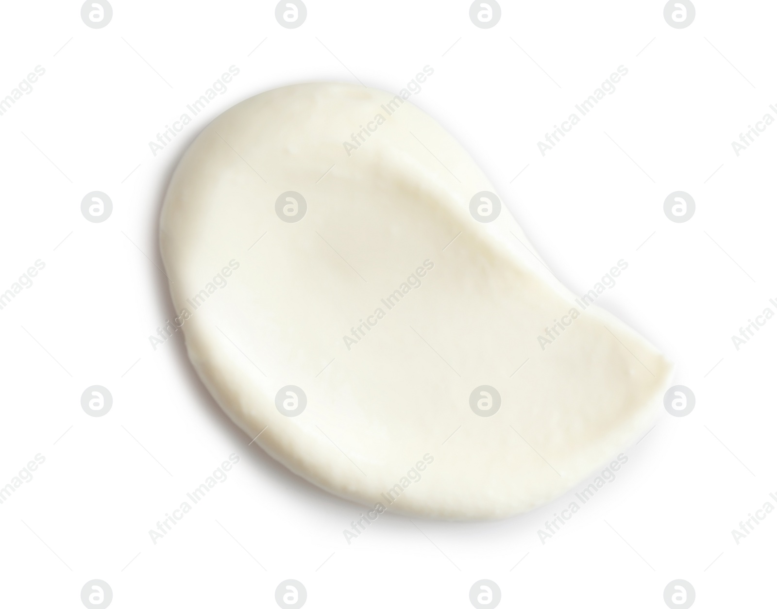 Photo of Delicious sour cream on white background, top view. Dairy product