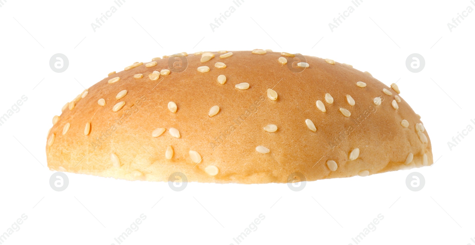 Photo of Half of fresh burger bun isolated on white