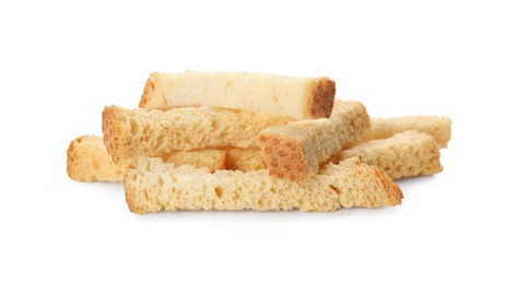 Photo of Pile of delicious hard chucks on white background