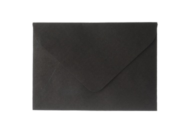 Black paper envelope isolated on white. Mail service