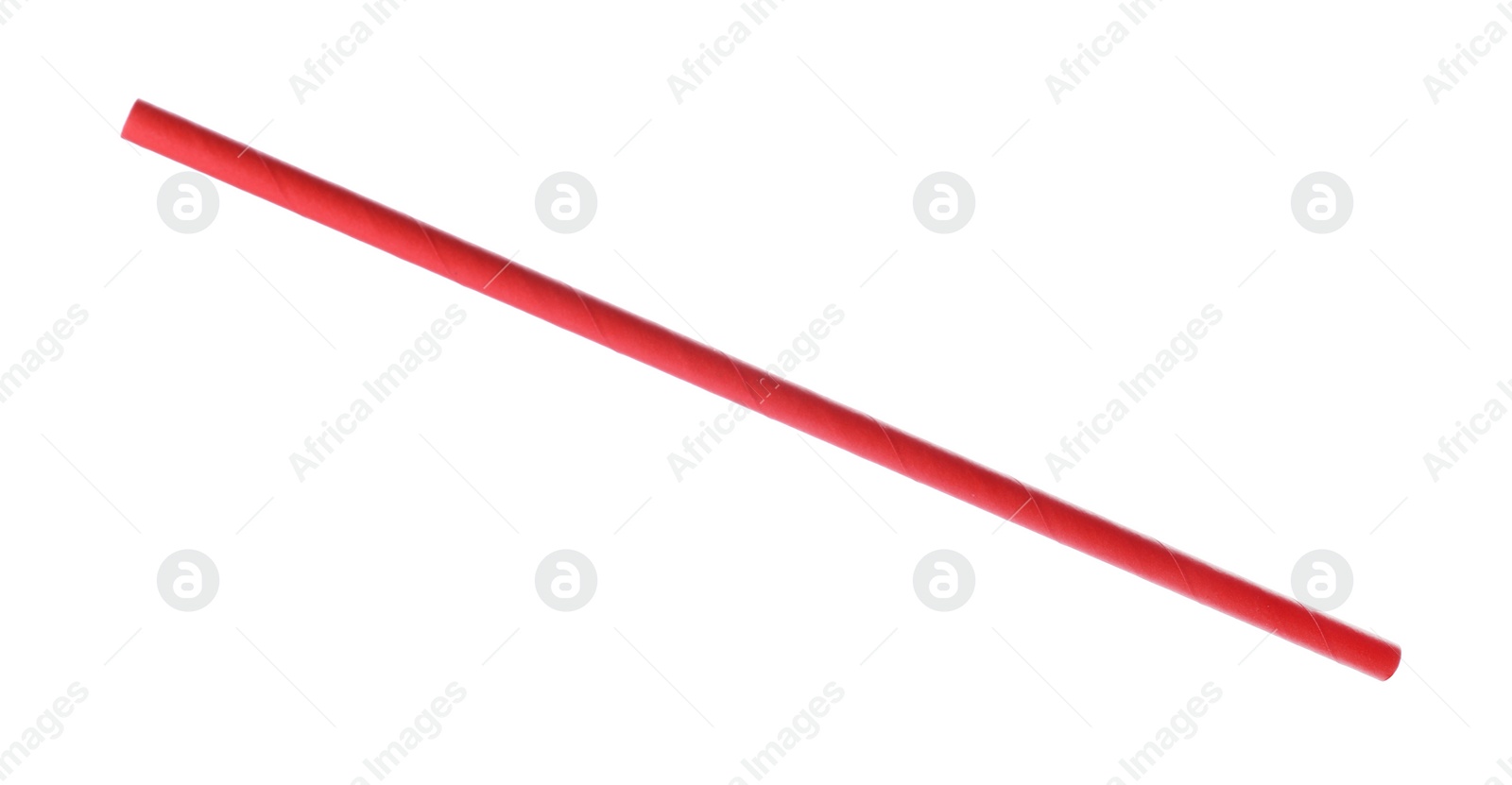 Photo of Red paper cocktail tube isolated on white