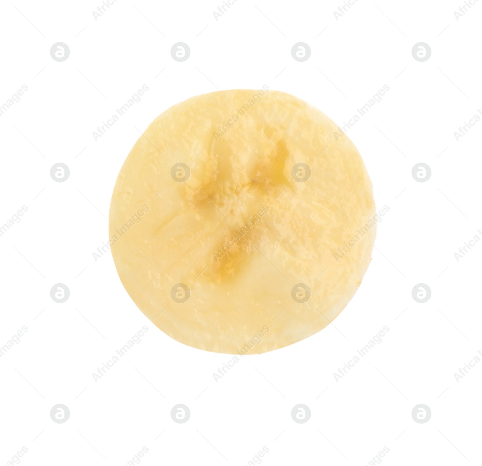 Image of Slice of tasty ripe banana isolated on white