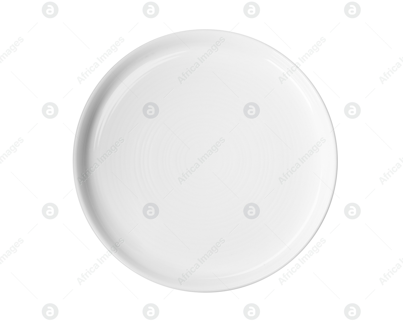 Photo of Ceramic plate with space for text on white background, top view. Washing dishes