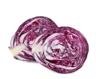 Photo of Fresh ripe red cabbage isolated on white