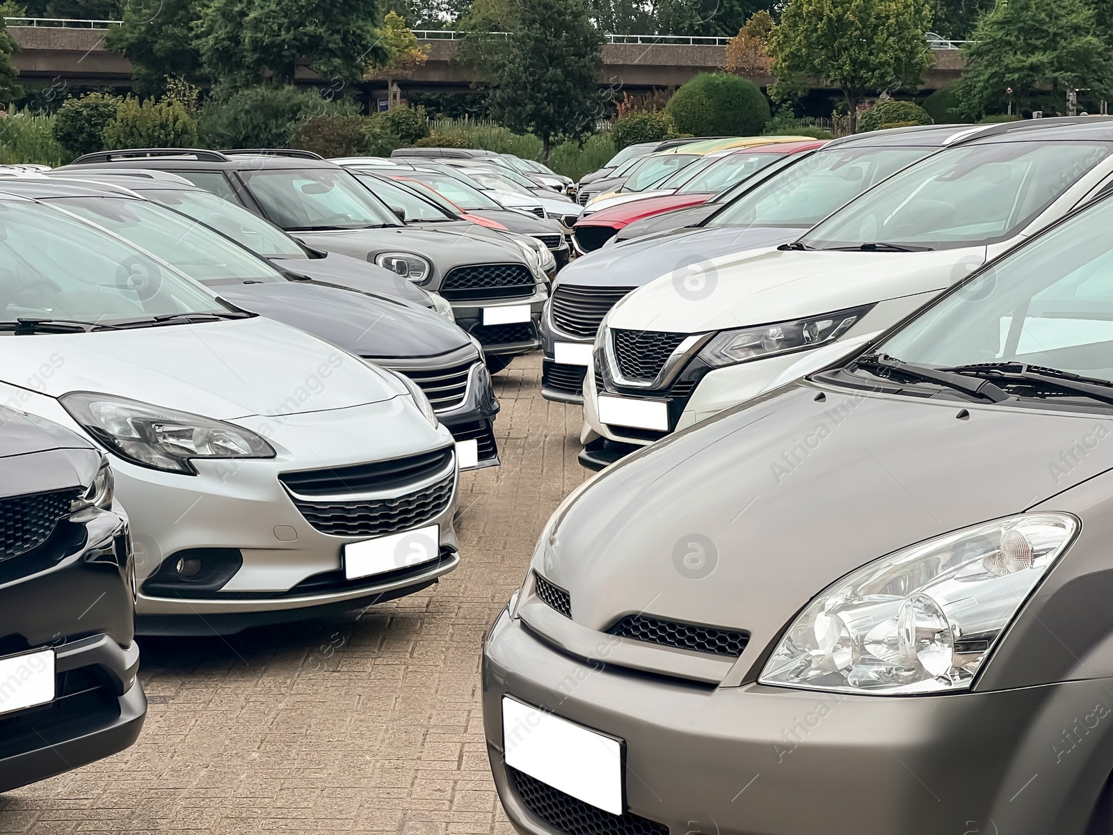 Photo of View of many different cars in parking lot