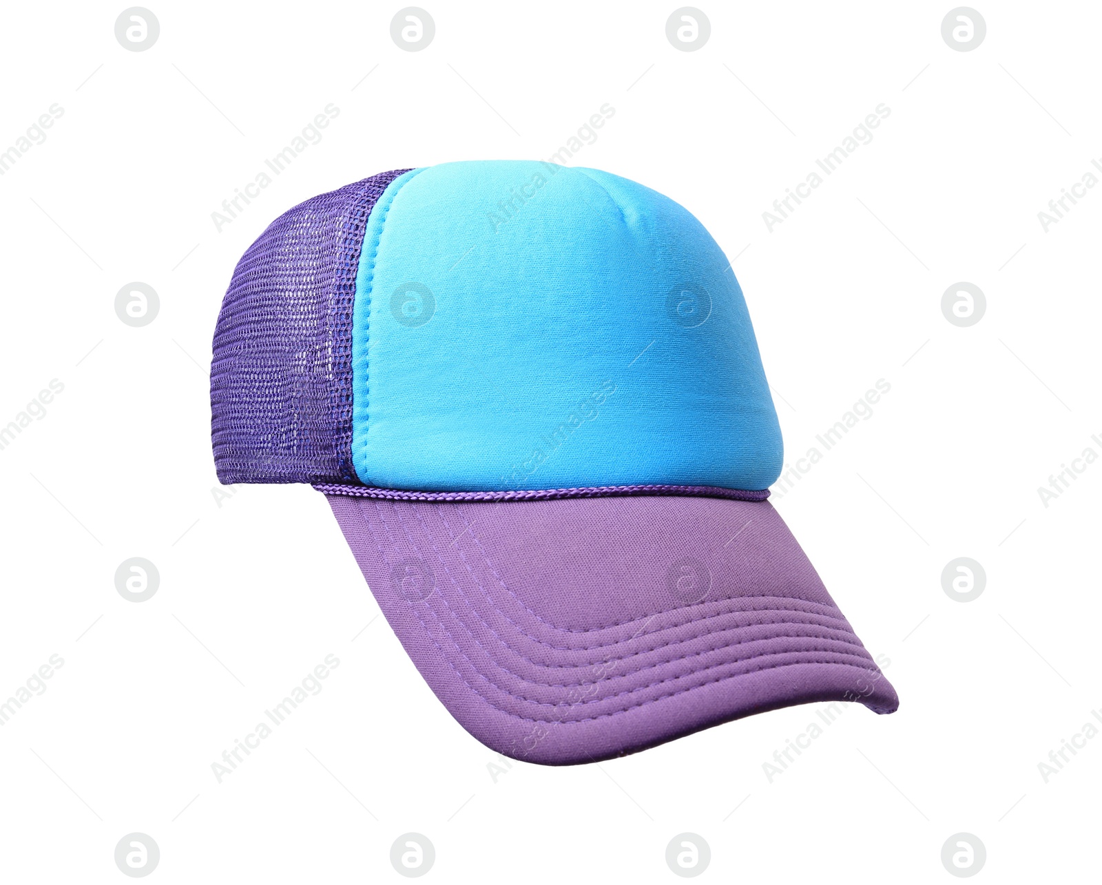 Photo of One stylish color cap isolated on white