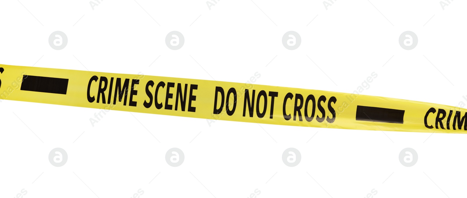 Photo of Yellow crime scene tape isolated on white