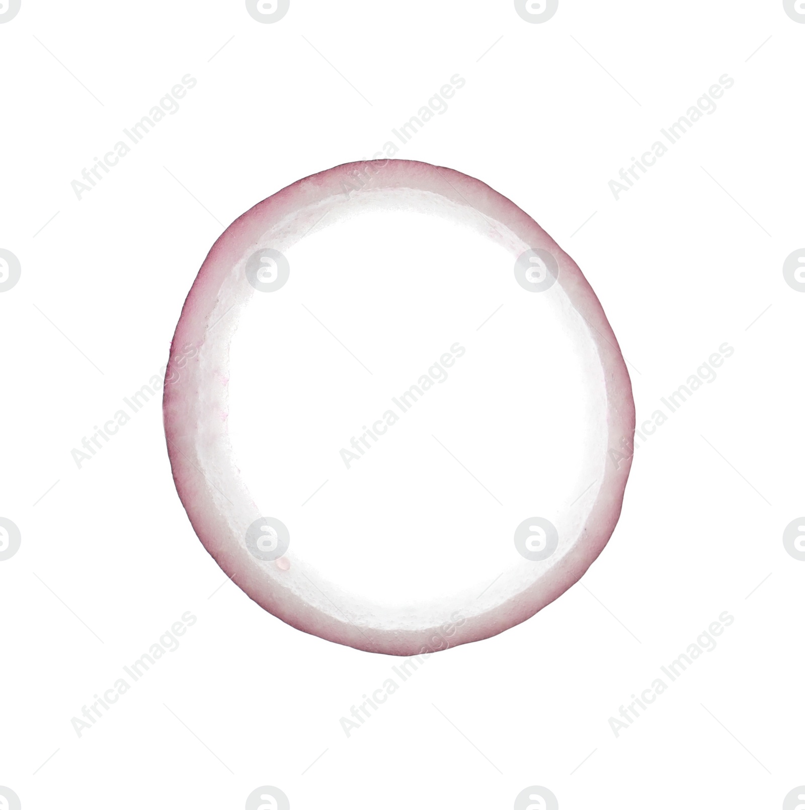 Photo of Ring of ripe red onion isolated on white