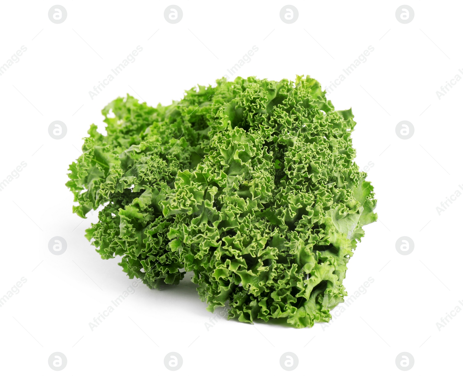 Photo of Fresh green kale leaf isolated on white