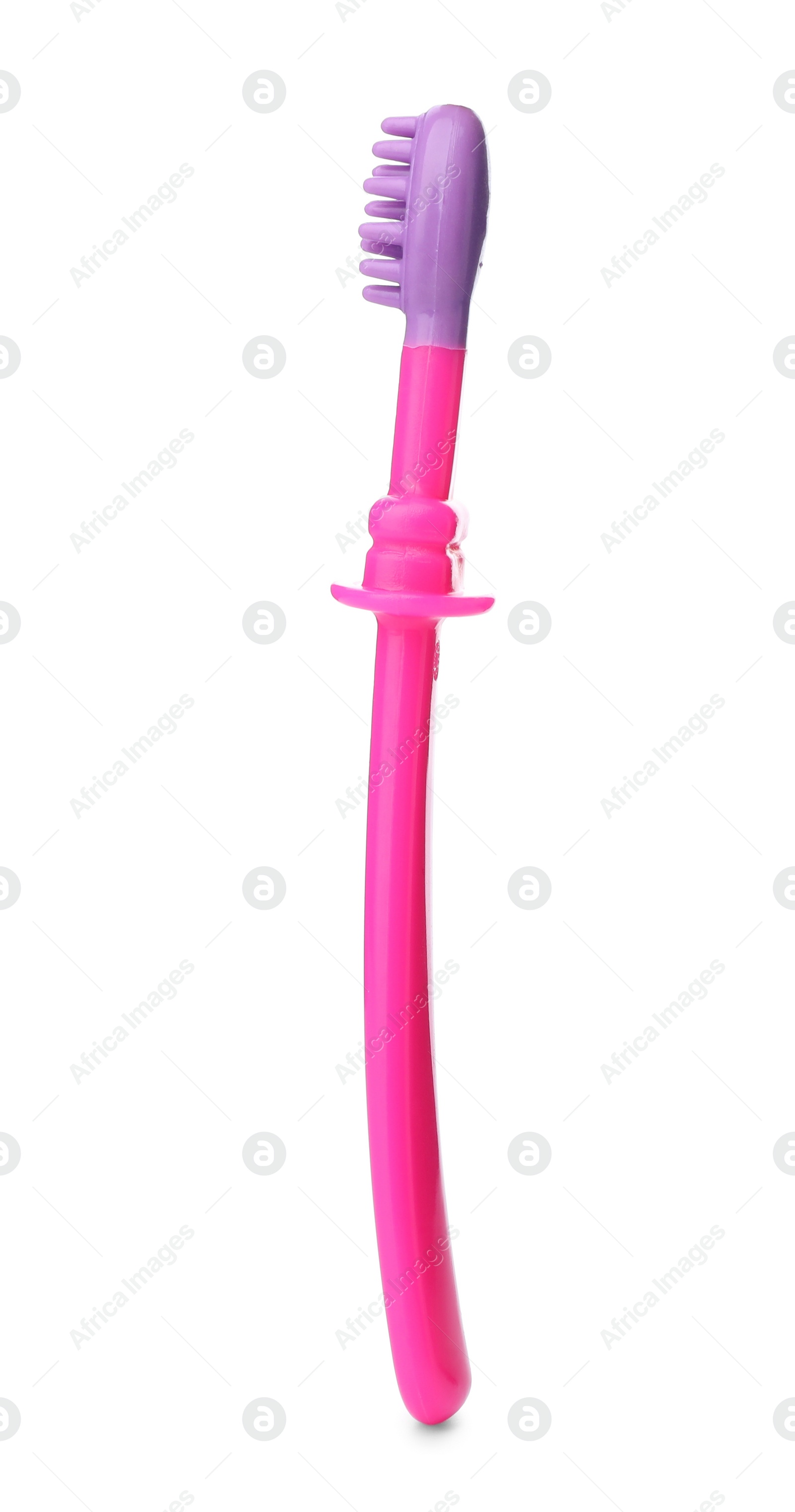 Photo of Manual toothbrush for child on white background. Dental care