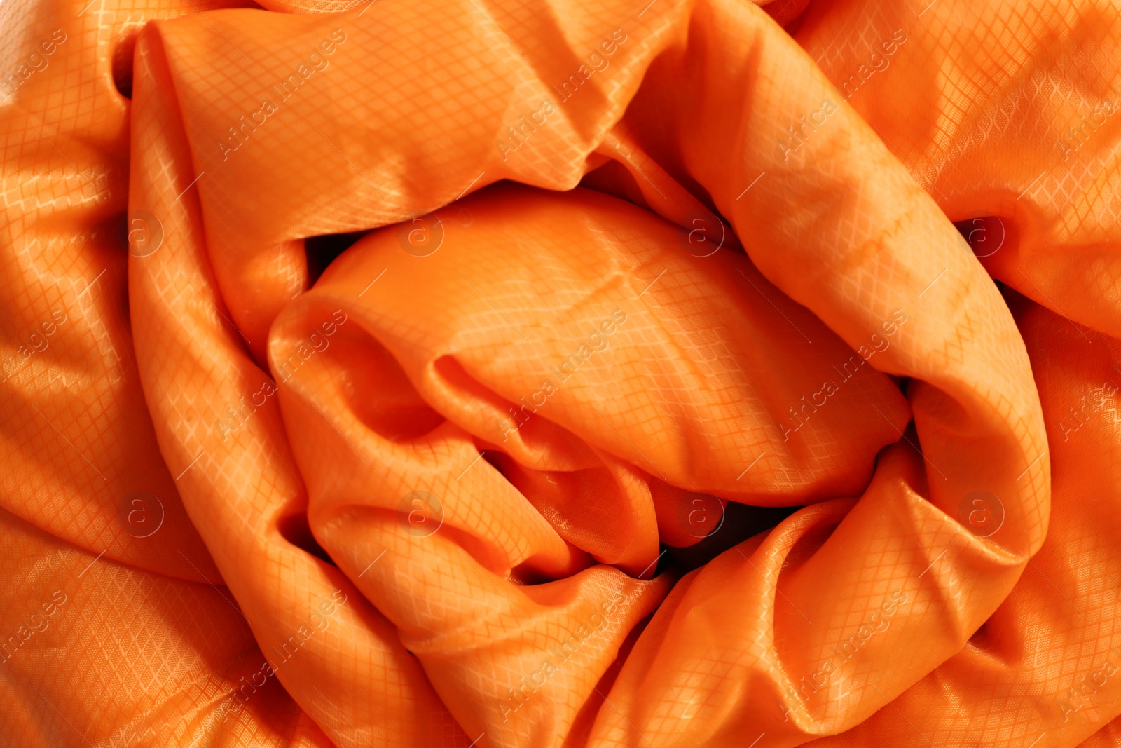 Photo of Rolled sleeping bag, closeup view. Camping equipment