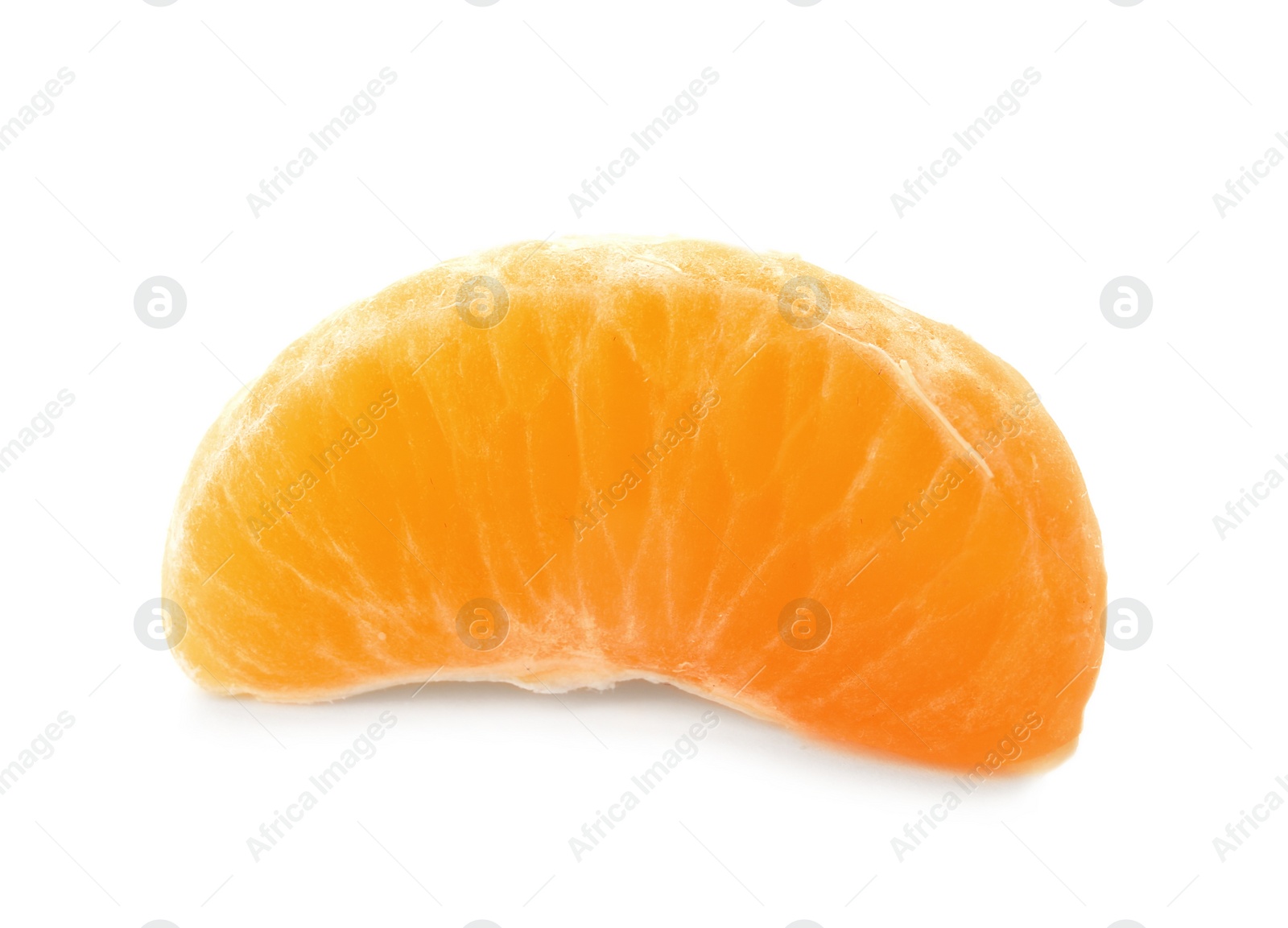 Photo of Piece of fresh ripe tangerine on white background