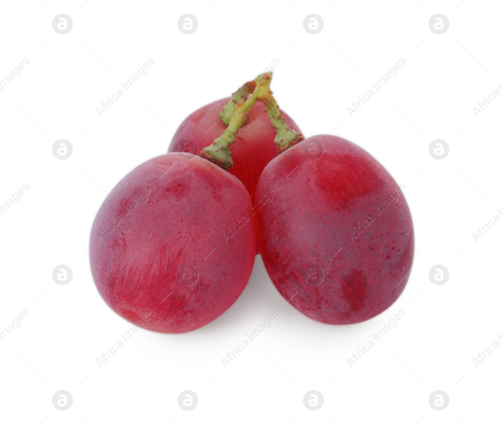 Photo of Tasty ripe red grapes isolated on white