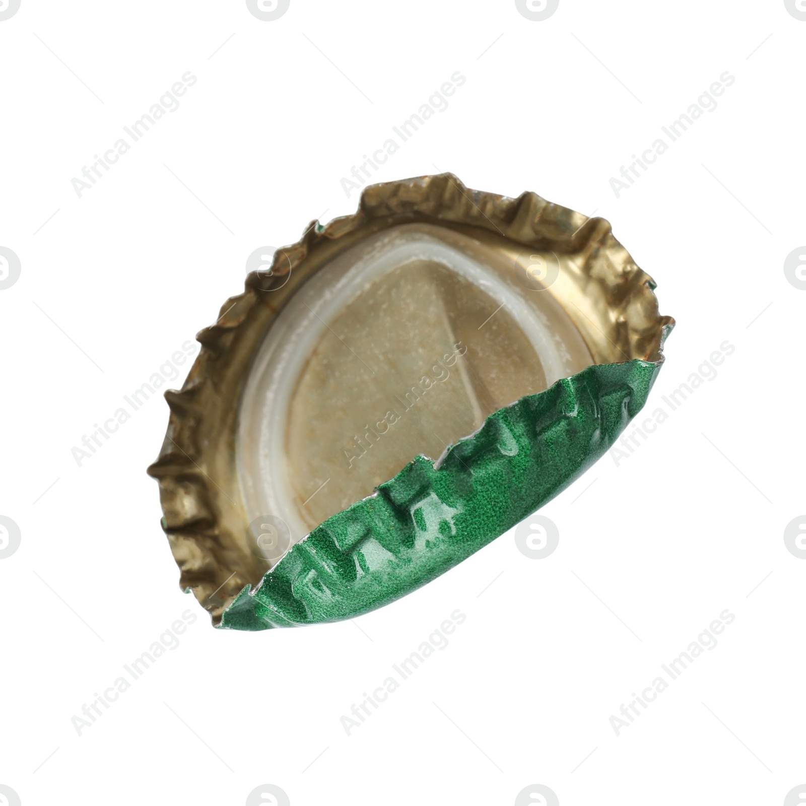 Photo of One beer bottle cap isolated on white