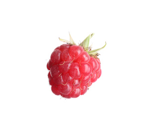 Delicious fresh ripe raspberry isolated on white