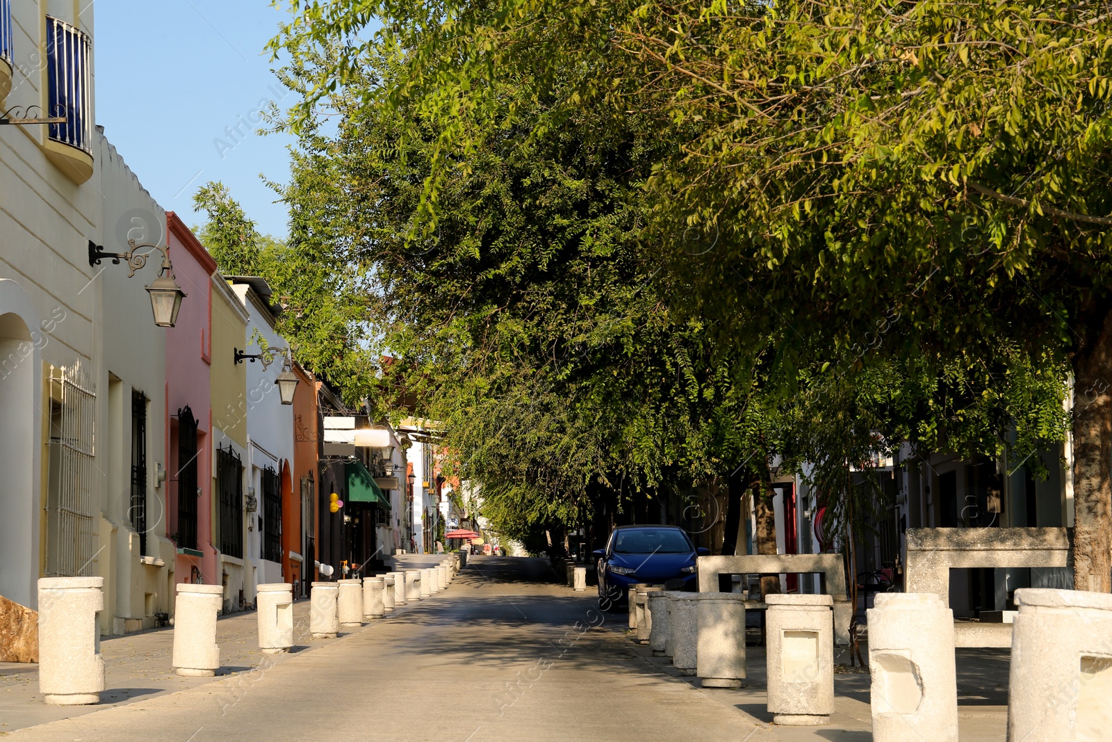 Photo of Beautiful view of city street with elegant architecture