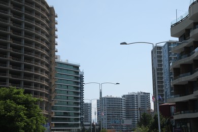 Batumi, Georgia - June 06, 2022: View of modern and unfinished buildings outdoors