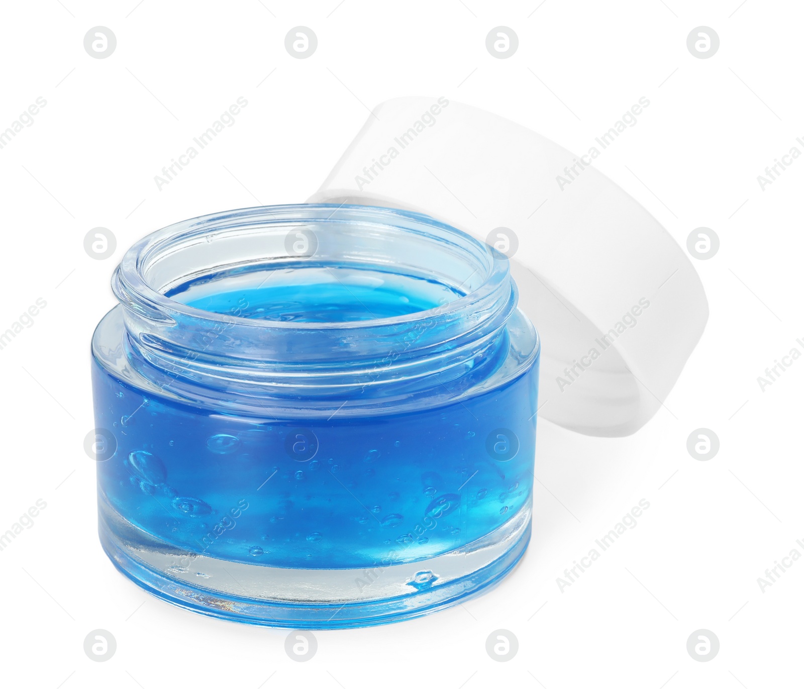 Photo of Jar wit cosmetic product isolated on white