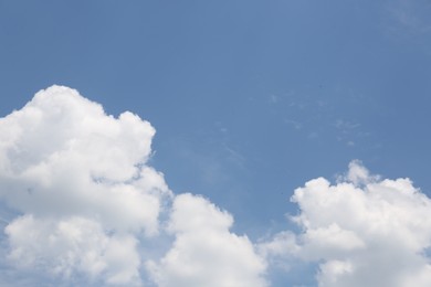 Beautiful view of blue sky with fluffy clouds