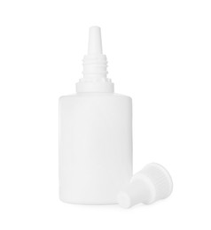 Bottle of nasal spray isolated on white