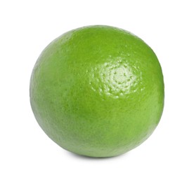 Photo of Citrus fruit. One fresh lime isolated on white